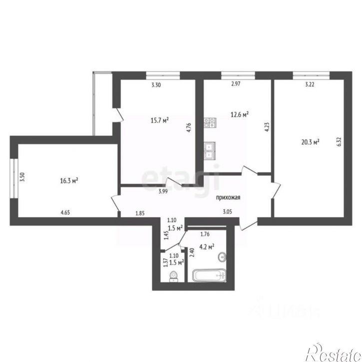 3-комн квартира проезд Школьный-1, 5А,  д. 5А