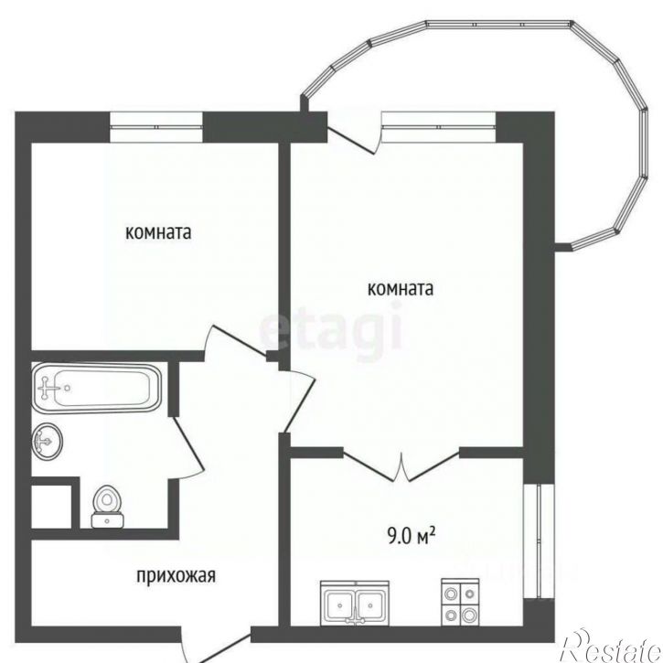 2-комн квартира улица Карла Маркса, 178В,  д. 178В