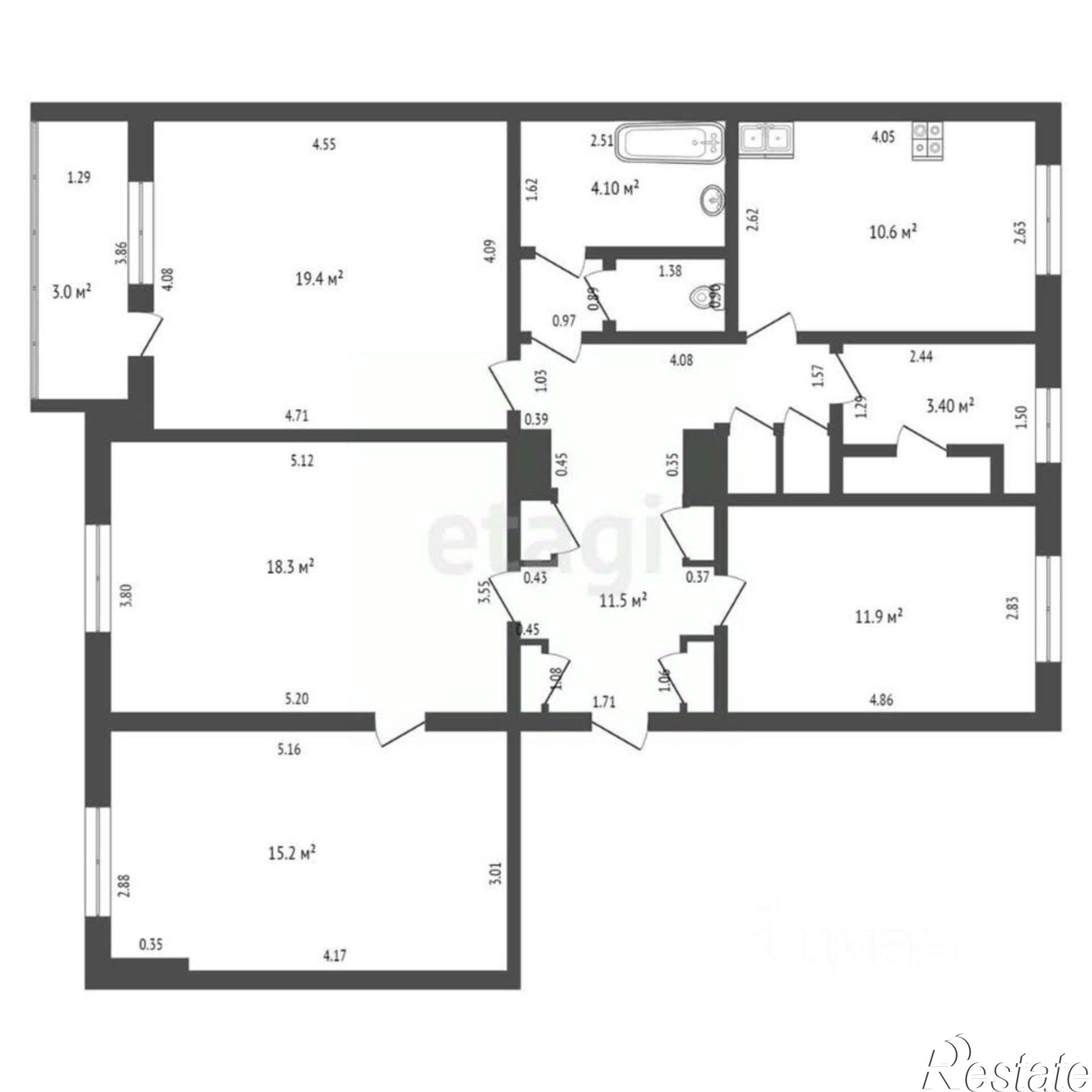 Купить квартиру за 6 700 000 рублей на Советская улица, 176/11