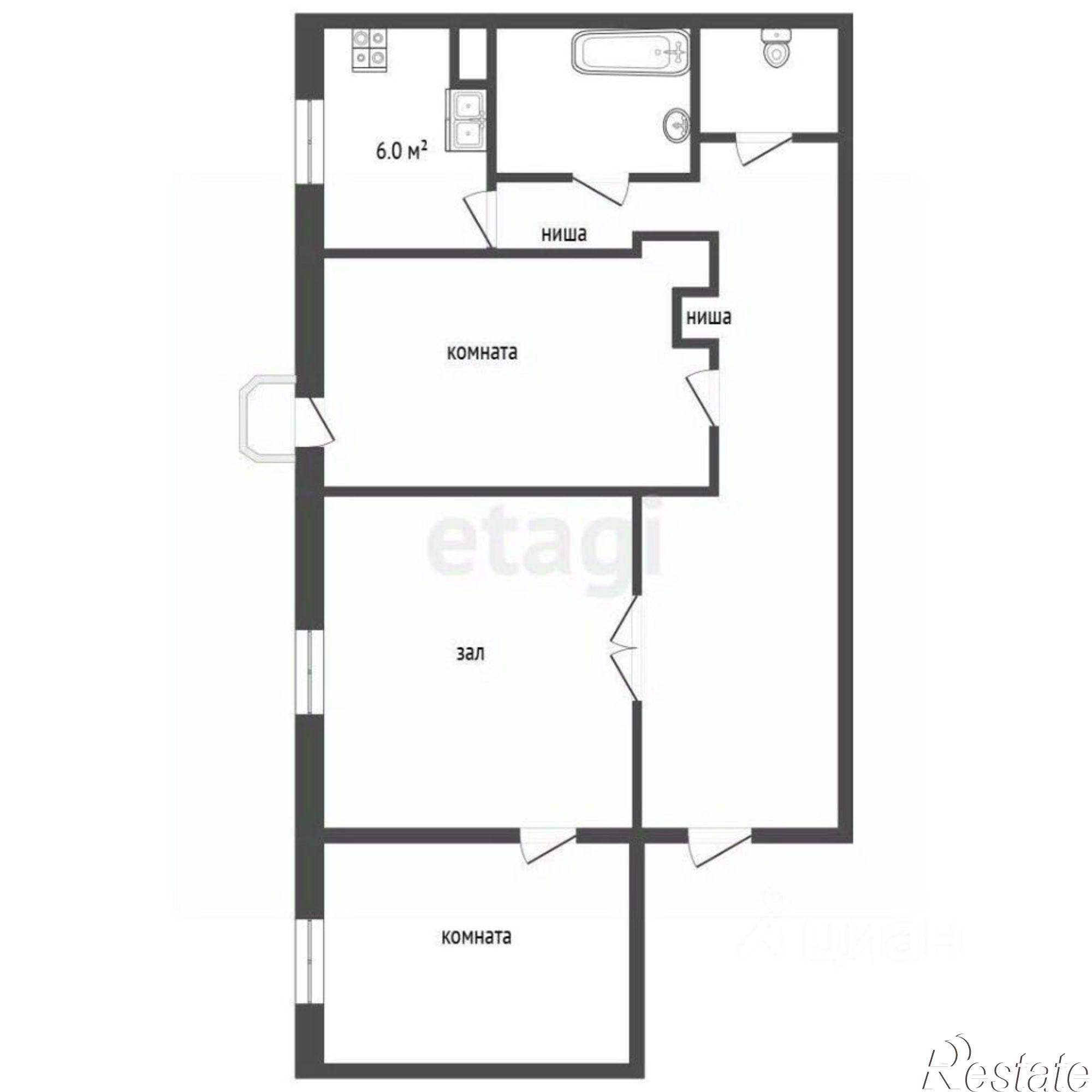 Купить квартиру за 6 700 000 рублей на переулок Степана Разина, 17