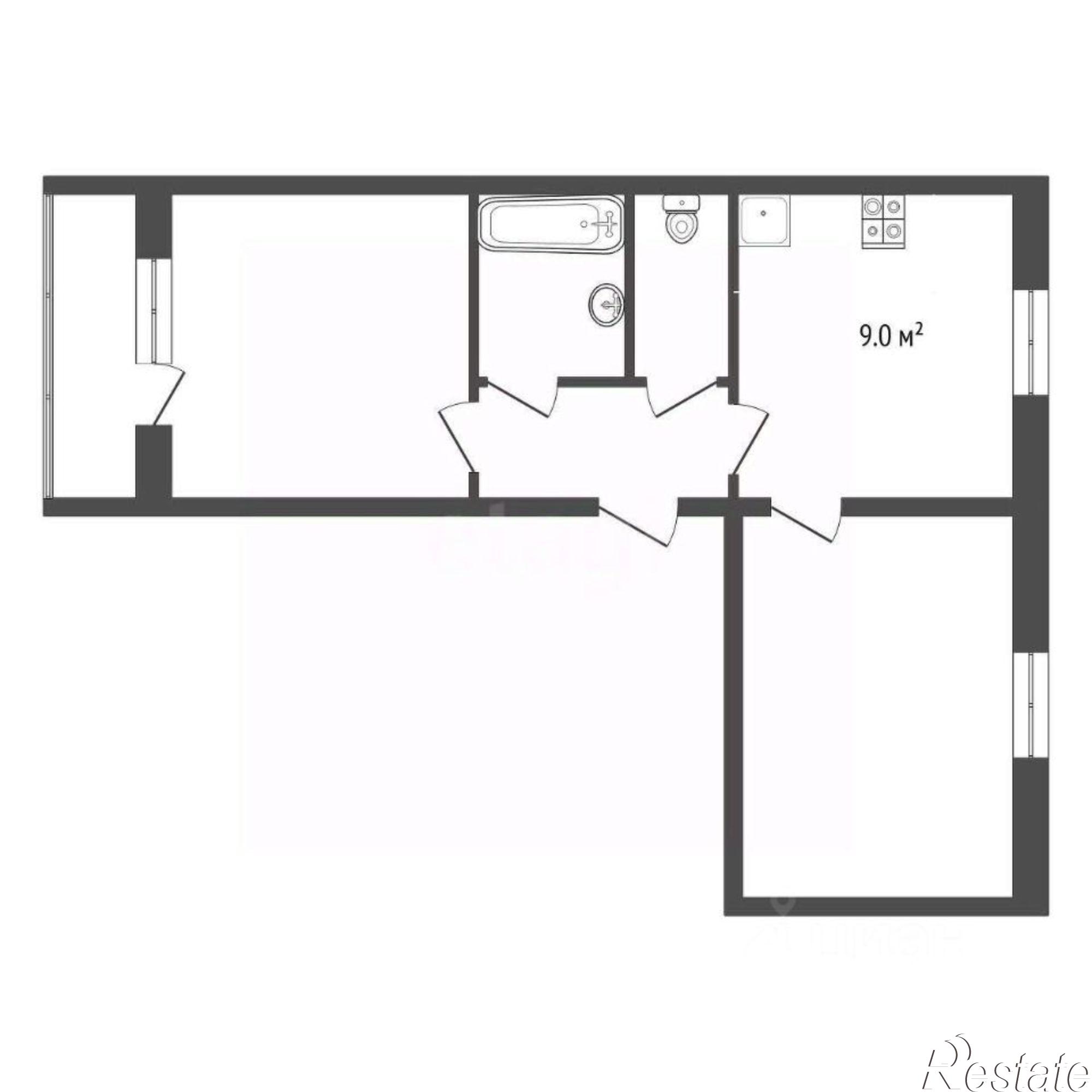 Купить квартиру за 6 300 000 рублей на улица 60 лет Октября, 4