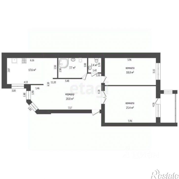 2-комн квартира Андреевская улица, 86,  д. 86