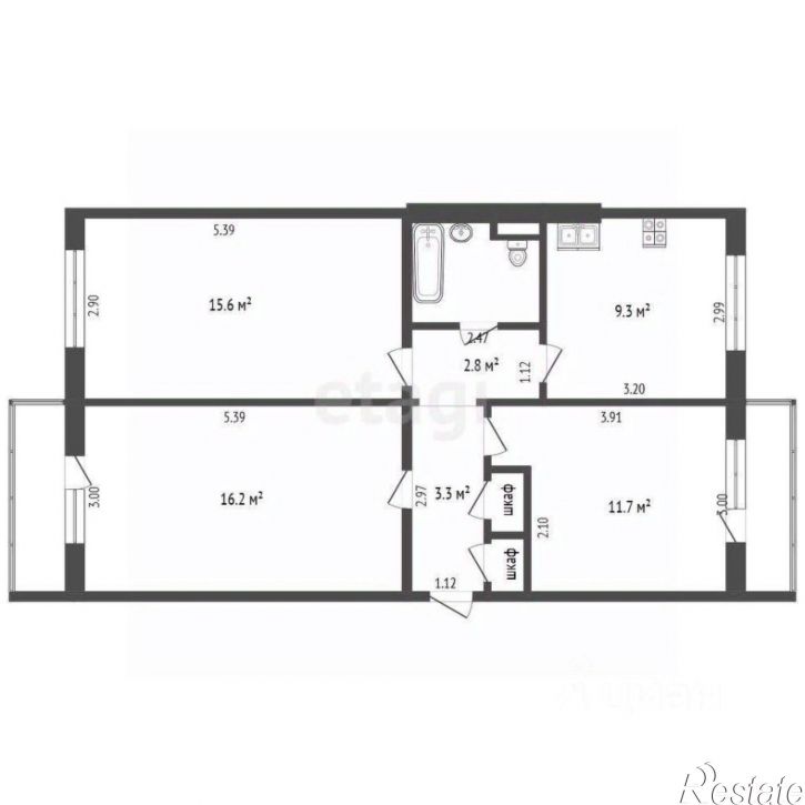 3-комн квартира Астраханская улица, 196,  д. 196