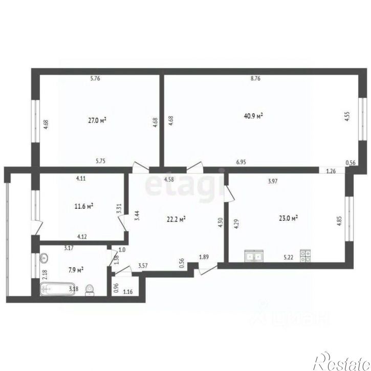 3-комн квартира улица Карла Маркса, 23А,  д. 23А