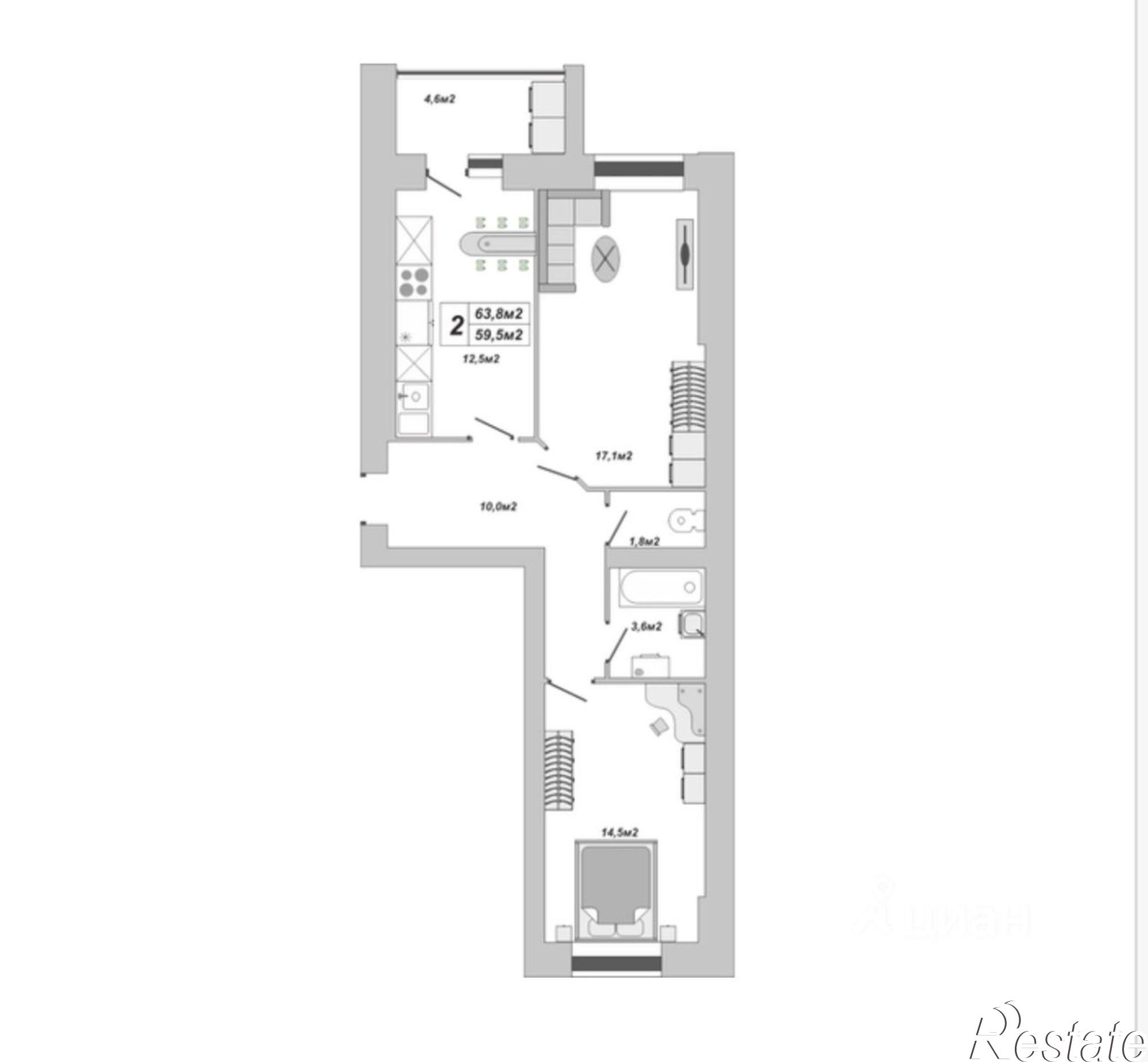 Купить квартиру за 6 617 340 рублей на ул Северо-Западная, 4