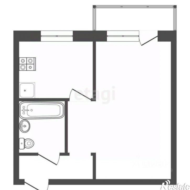 1-комн квартира Набережная улица, 4,  д. 4