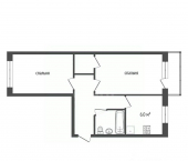 2-комн, 43кв м, этаж 2/5 ул Мичуринская, 163