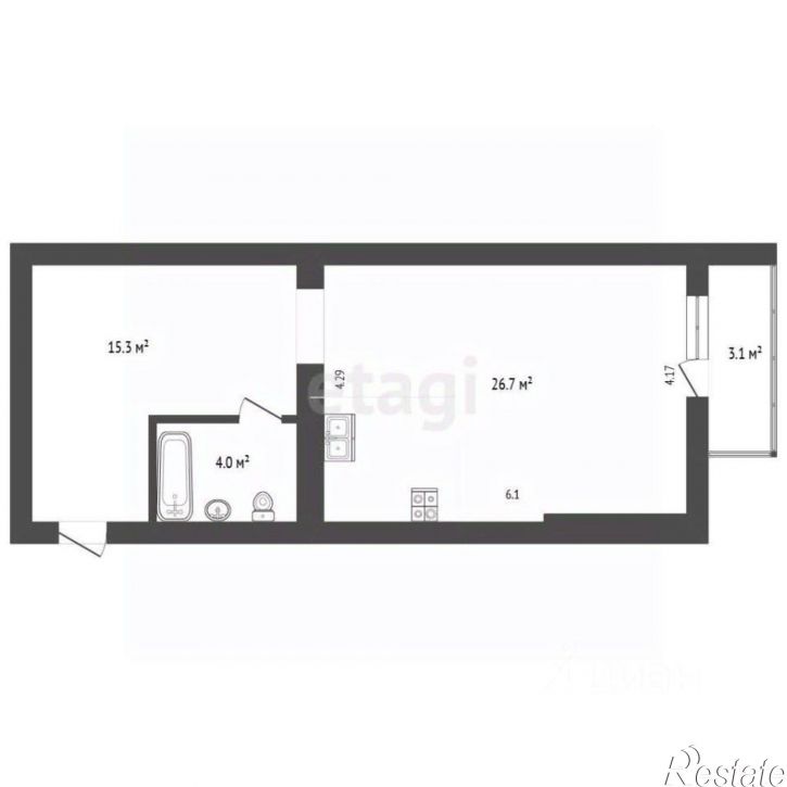 1-комн квартира Астраханская улица, 181В к2,  д. 181В к2