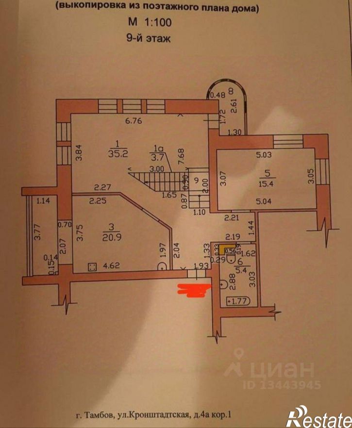 3-комн квартира Кронштадтская улица, 4А к1,  д. 4А к1
