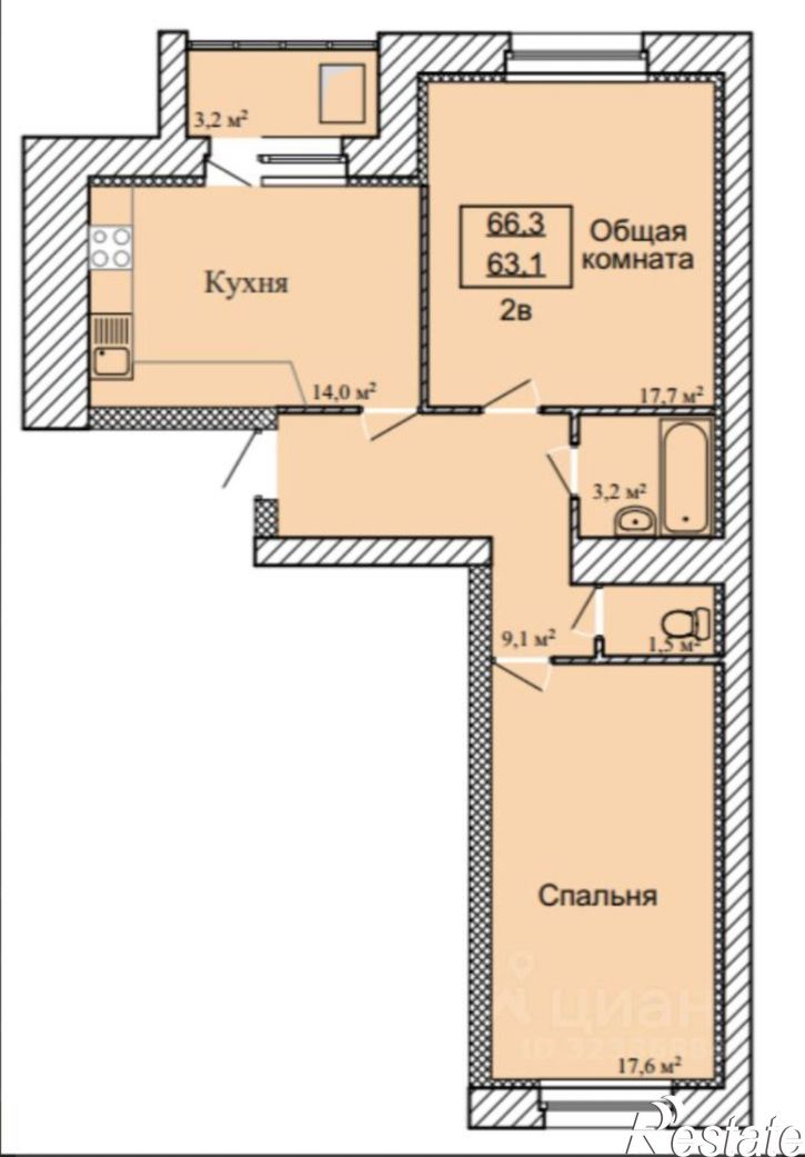 2-комн квартира в новом доме ул Агапкина, 5Б,  д. 5Б