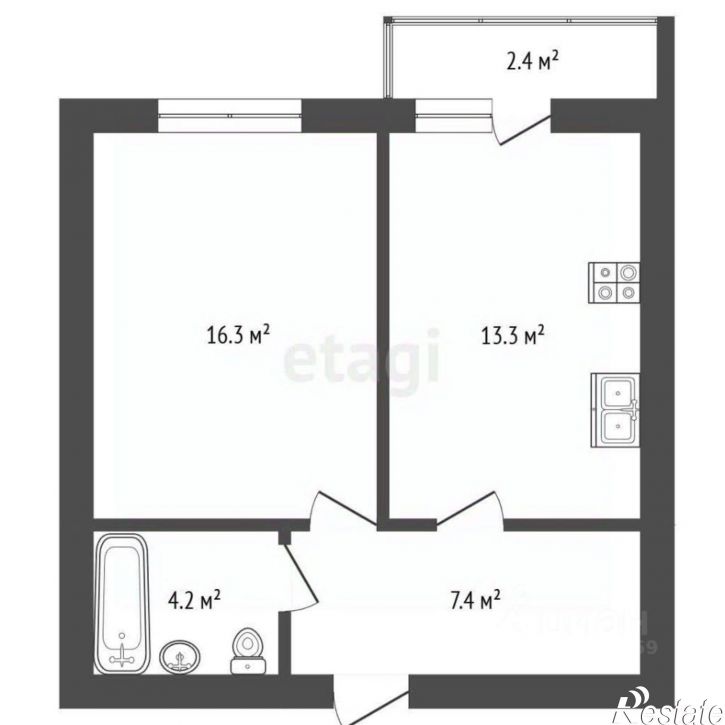 1-комн квартира в новом доме ул Астраханская, 259,  д. 259
