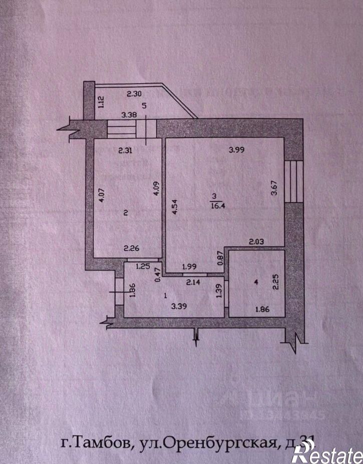 1-комн квартира Оренбургская улица, 31,  д. 31
