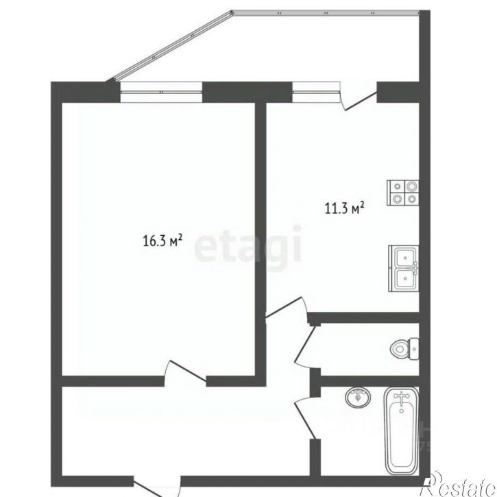 1-комн квартира ул Мичуринская, 128В,  д. 128В