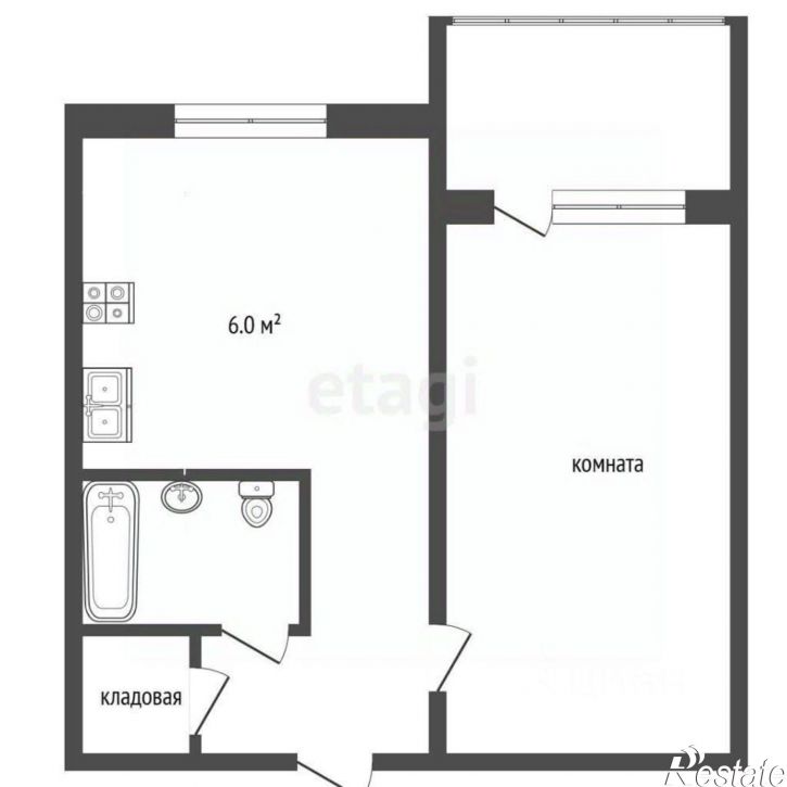 1-комн квартира ул Мичуринская, 124,  д. 124