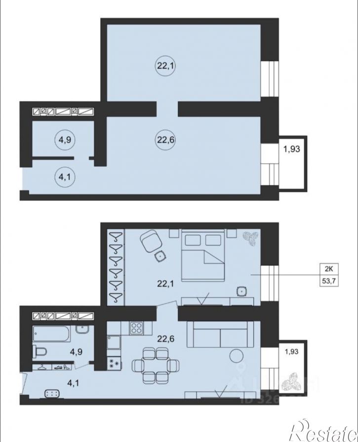 2-комн квартира в новом доме ул Агапкина, 2К,  д. 2К