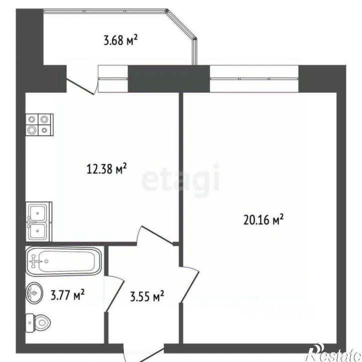 1-комн квартира ул Мичуринская, 185А 1,  д. 185А 1,  к. 1