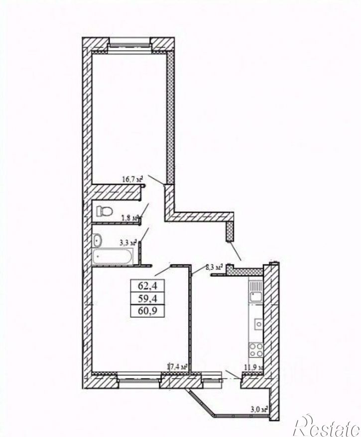 2-комн квартира в новом доме ул Астраханская, 207,  д. 207