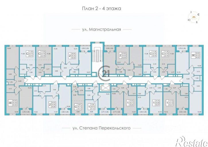 1-комн квартира в новом доме ул Магистральная, 100