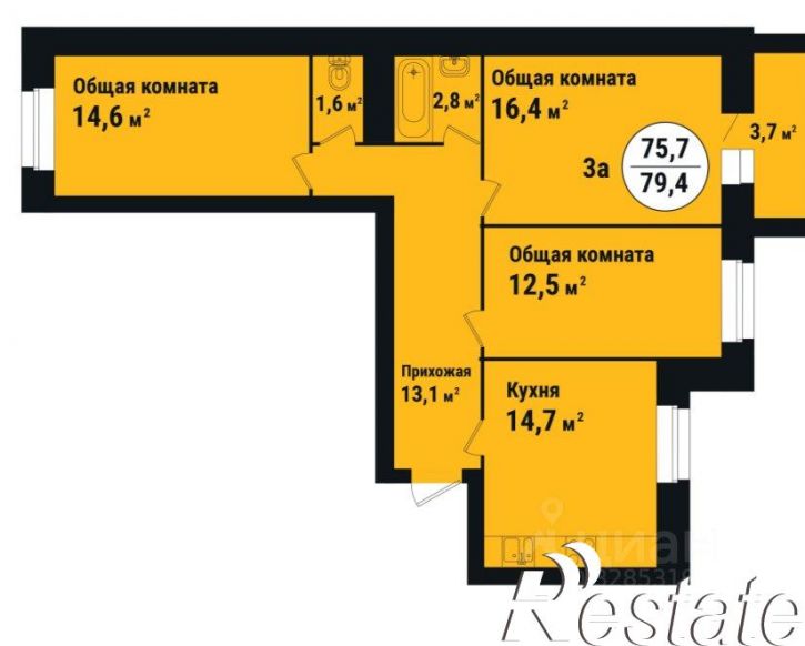 3-комн квартира в новом доме улица Савостьянова, 14А,  д. 14А
